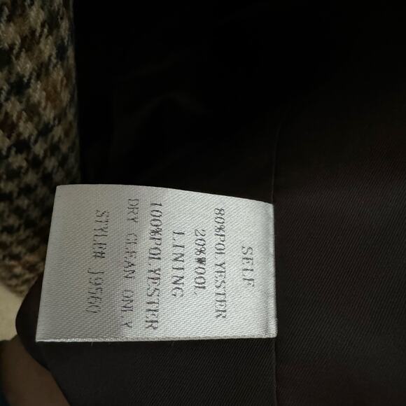 Re Named Plaid Wool Blend Double Breasted Coat Jacket Small - Picture 12 of 12